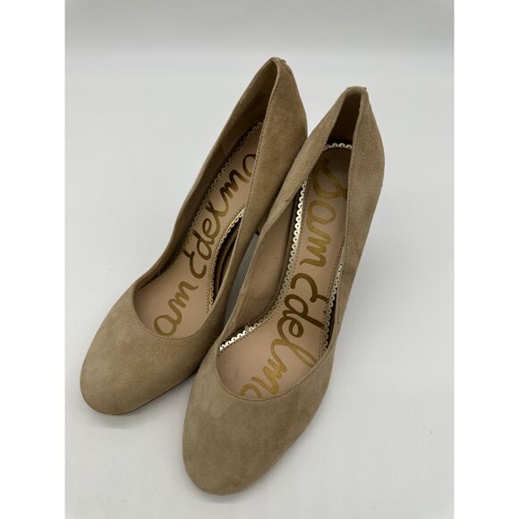 Sam Edelman Suede 4" Block Heels for Women Round Toe Sz 8.5 Cream NWOT MSRP $119 - Picture 1 of 8